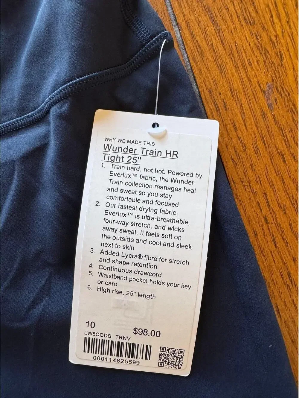 Lululemon Wunder Train High Rise 25” True Navy Size 10 NWT